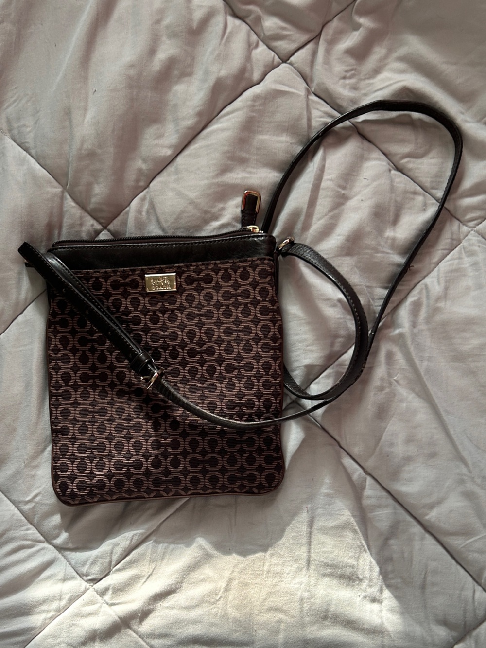 Coach Signature Crossbody in Dark Brown and Black